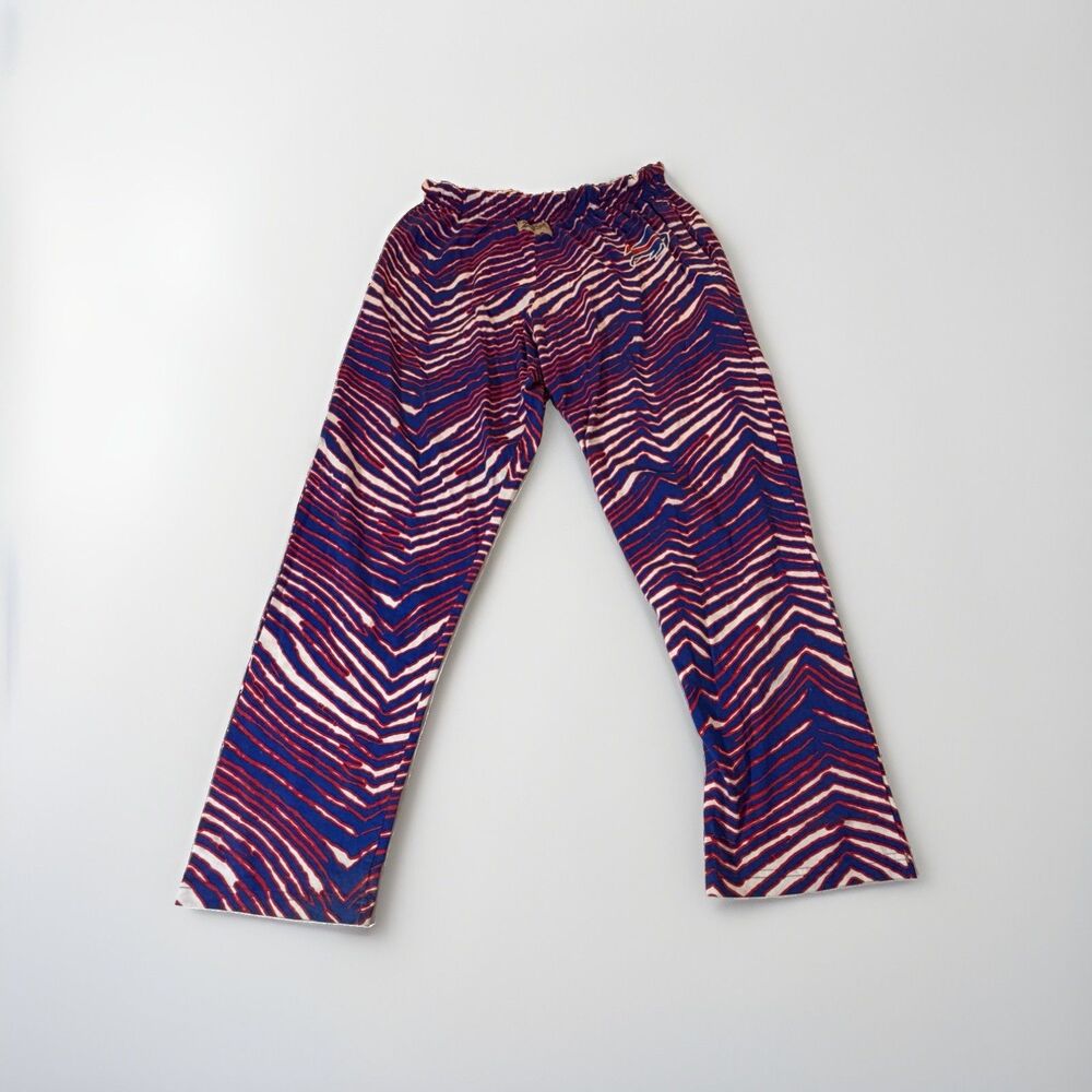 New Buffalo Bills Zubaz Pants Men’s Large Red White Blue Zebra Print